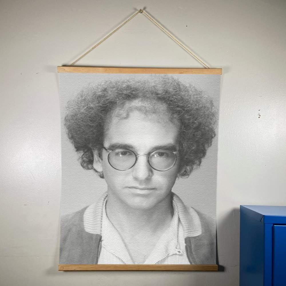 Larry David Canvas Wooden Gold Hanger 24”x17.5”